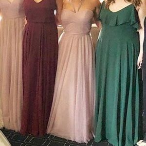 Jenny Yoo Julia Dress; Vintage Iris (taupe); 0-2